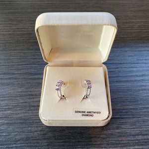 Amethyst diamond earrings